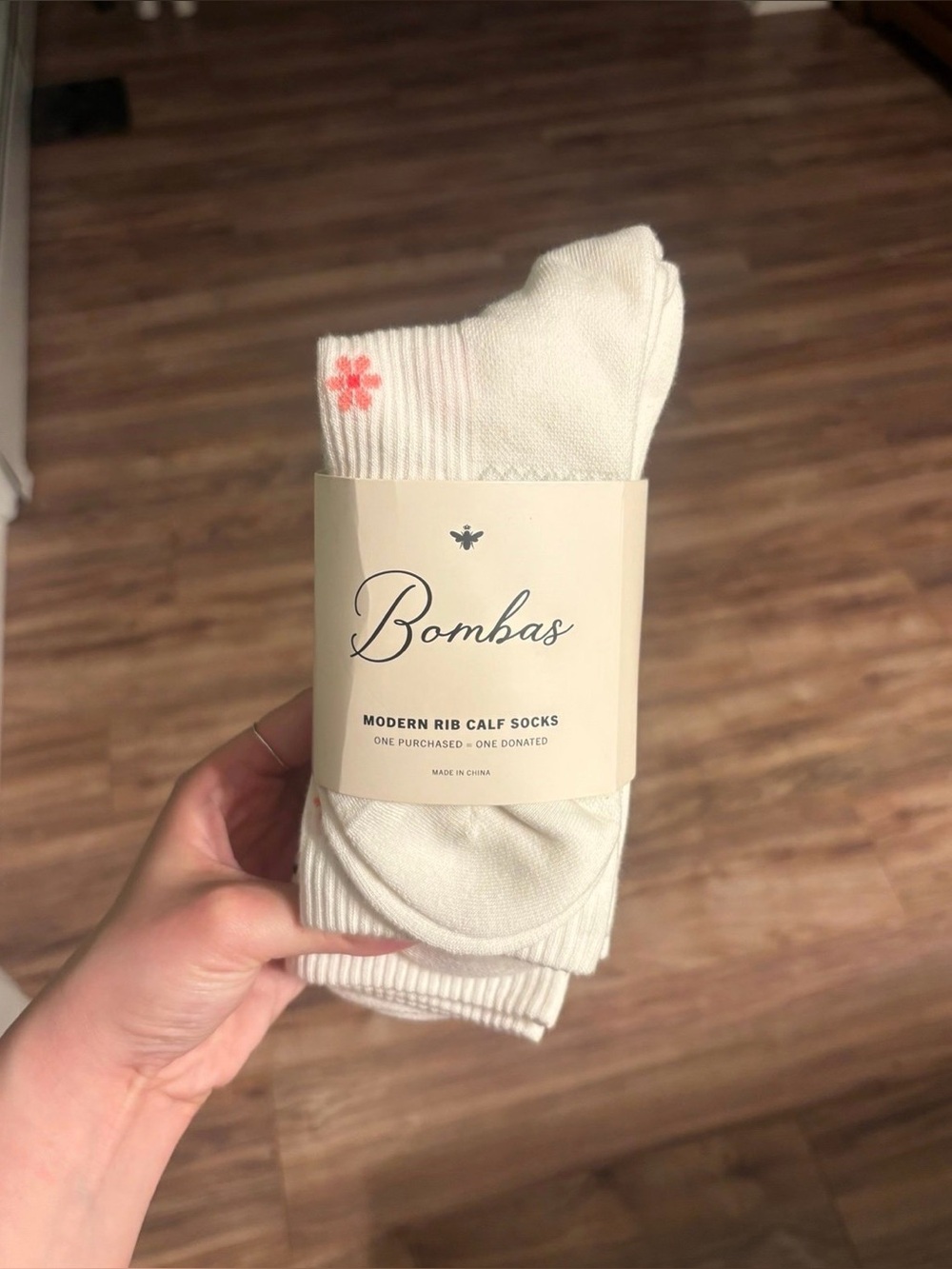 Bombas Women’s Modern Rib Half Calf Socks 4-Pack | Floral Stripe Mix | Size Medi